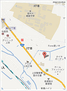 ダイワコーポレーション　本社上田工場の地図です